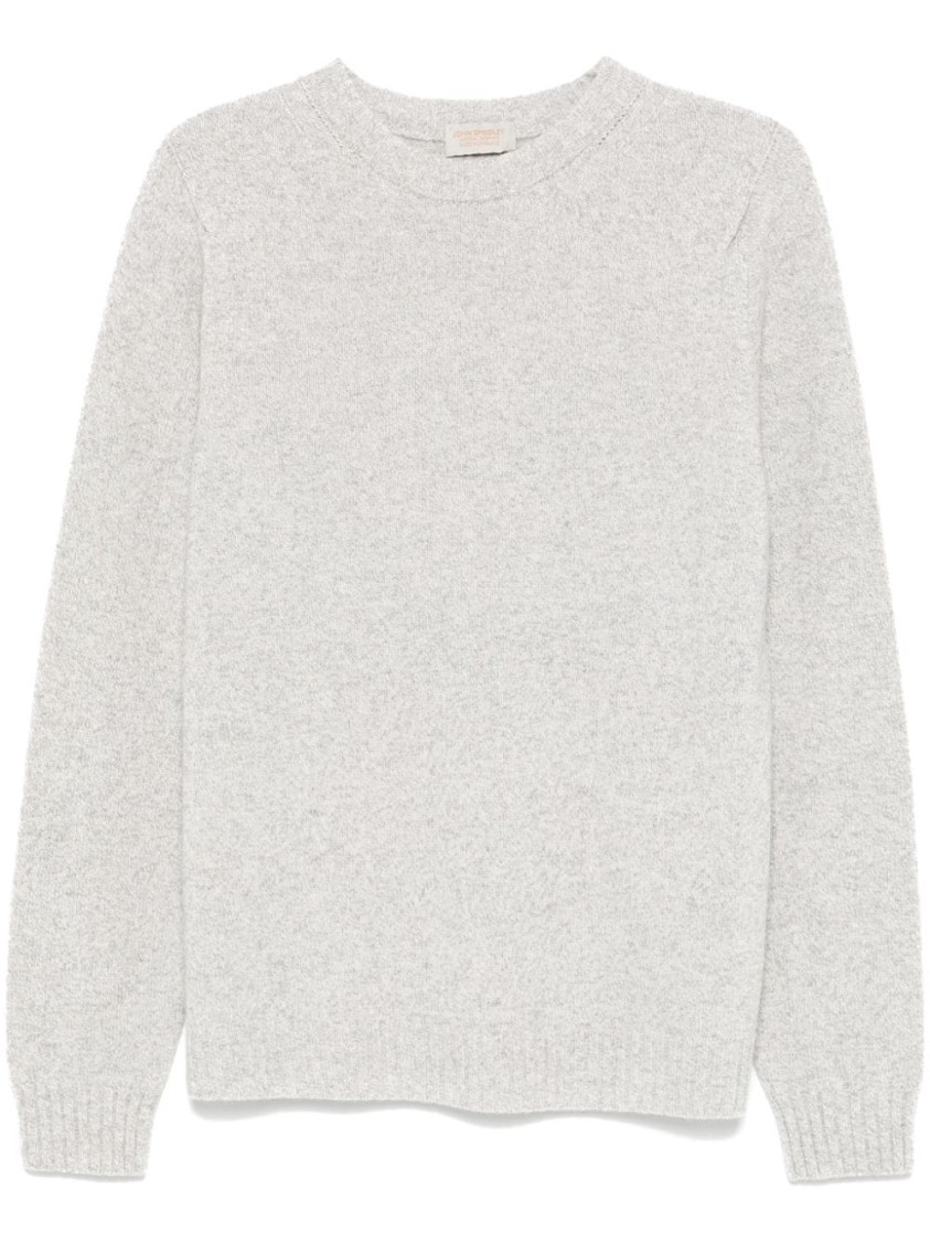 John Smedley Norfolk Crew Neck Drop Shoulder Sweater In White