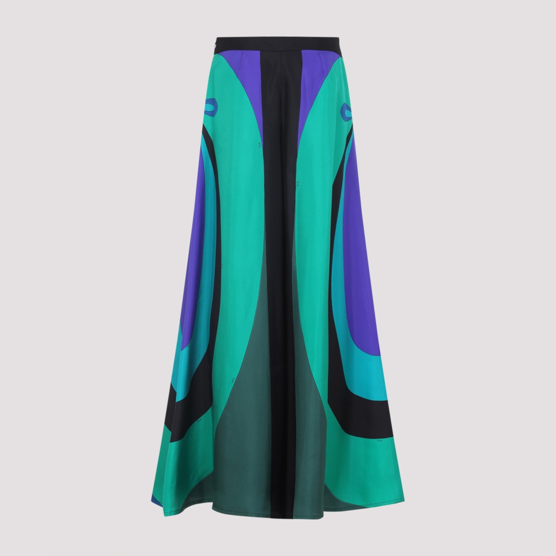Pucci Flowing Silk Trousers With Bold Abstract Patterns