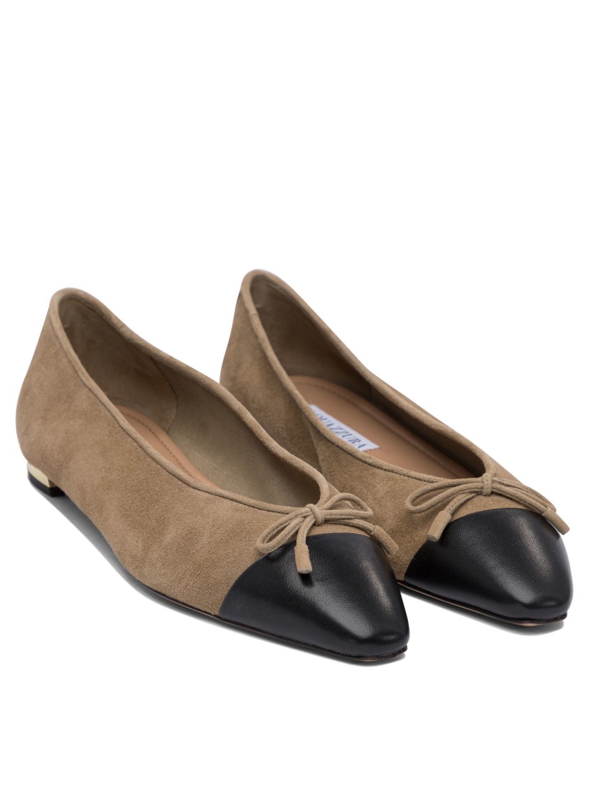 Aquazzura Soft Suede Ballerinas In Brown