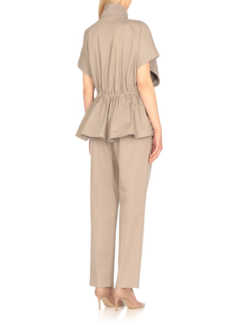 Shop Fabiana Filippi Grey Suede Leather Vest