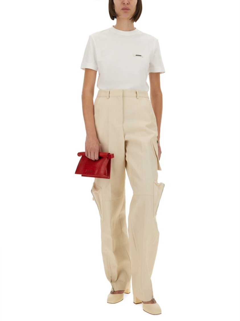 Jacquemus Le T-shirt Gros-grain Mc T-shirt In Gray