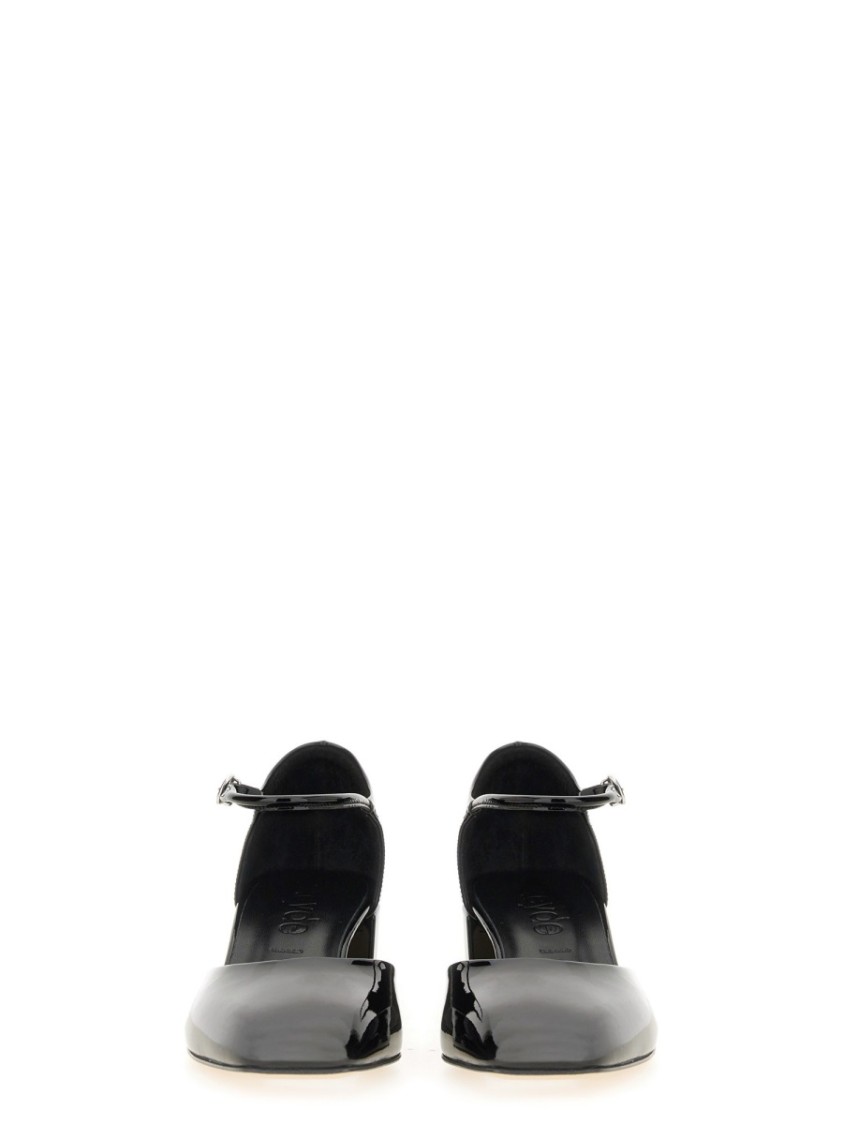 Aeyde Black Magda Leather Mary-jane Heels