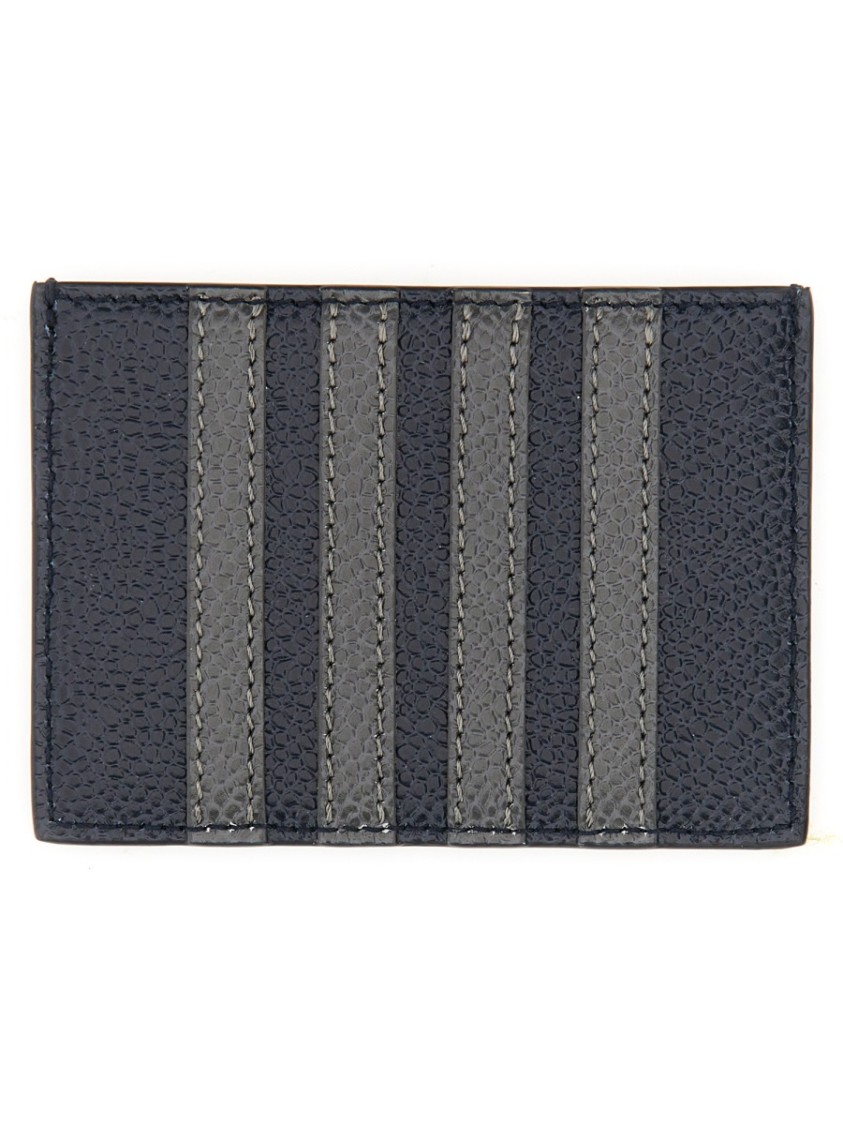 Shop Thom Browne 4bar Card Holder In Blue