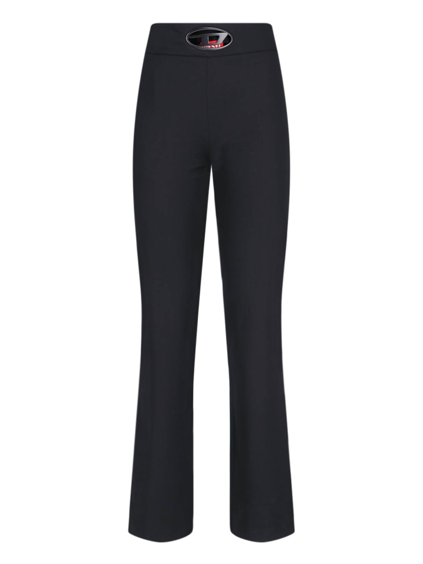DIESEL DIESEL HIGH-WAISTED BOOTCUT TROUSERS WITH SUBTLE CUT-OUT DETAIL