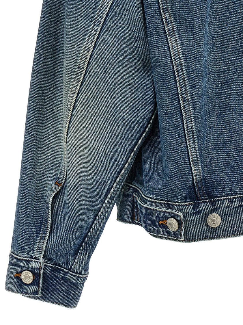 Mm6 Maison Margiela Mm6 By Maison Margiela Cut-out Denim Jacket With Unique Sleeve Details In Blue