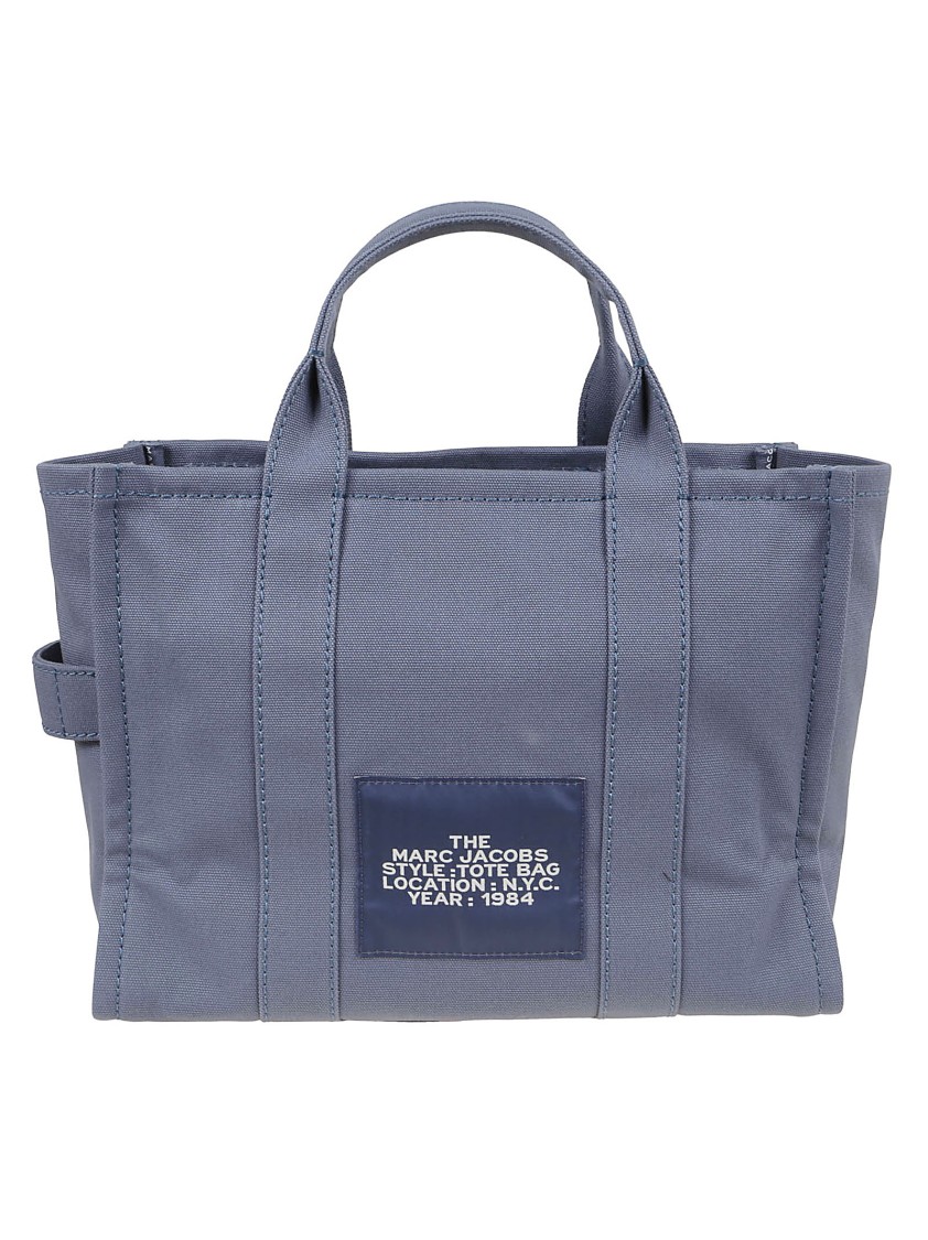 Marc Jacobs Medium Grey Cotton Canvas Travel Tote In Blue