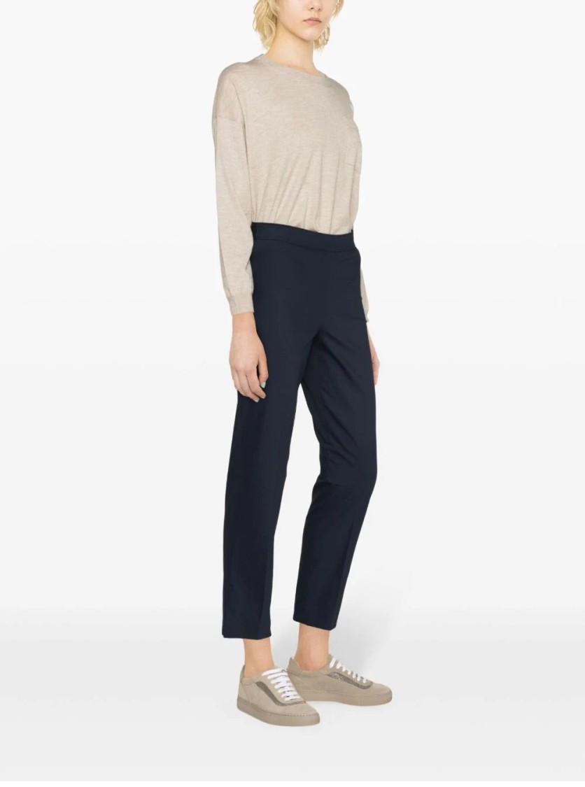 Brunello Cucinelli Tailored Cotton-blend Trousers In Blue