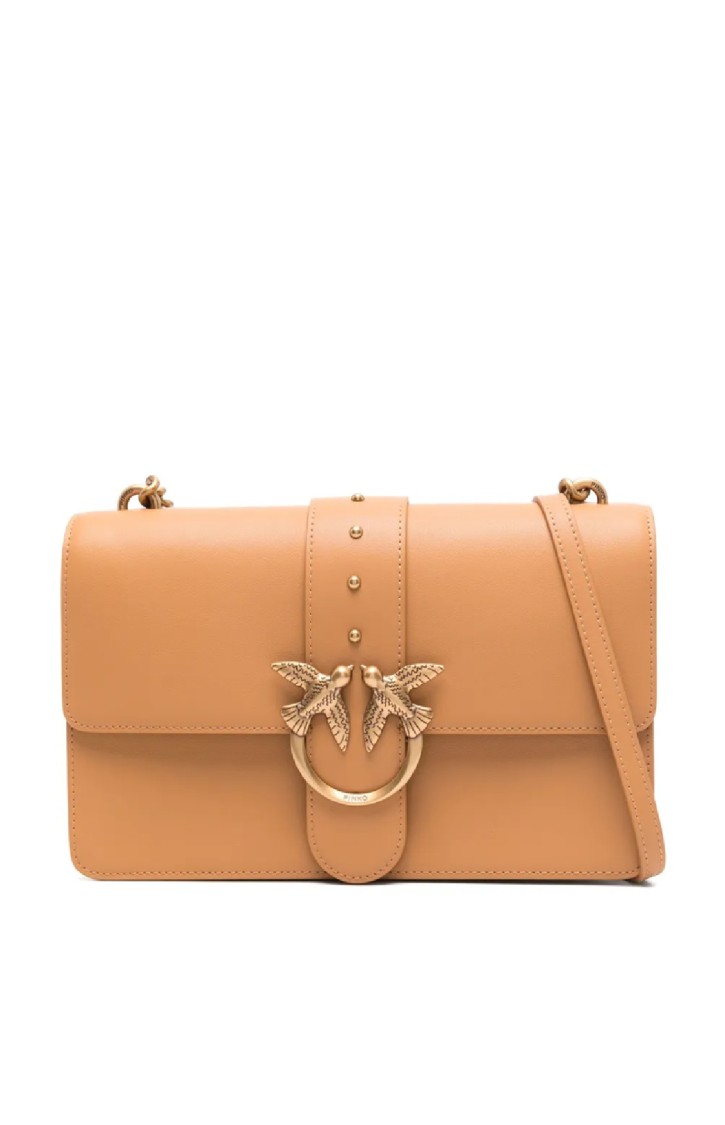 Pinko Love One Classic Leather Shoulder Bag