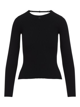インナー・ルームウェアその他 COURREGES LINGERIE STRAP RIB KNIT PULLOVER Courrèges Lingerie Strap Rib Knit Black Viscose Pullover
