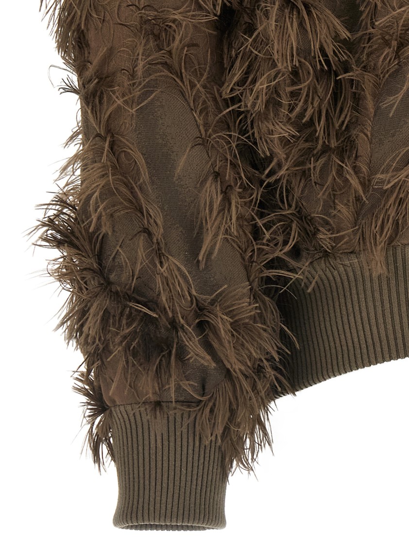 Brunello Cucinelli Dracaena' Fil Coupé Bomber Jacket In Brown