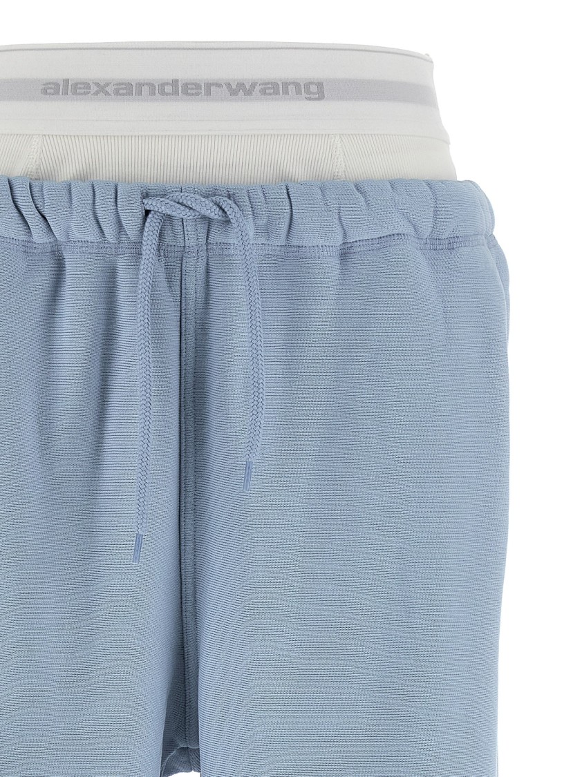 Alexander Wang T T By Alexander Wang 'wide Leg W/ Logo Elastic Exposed Brief' Joggers