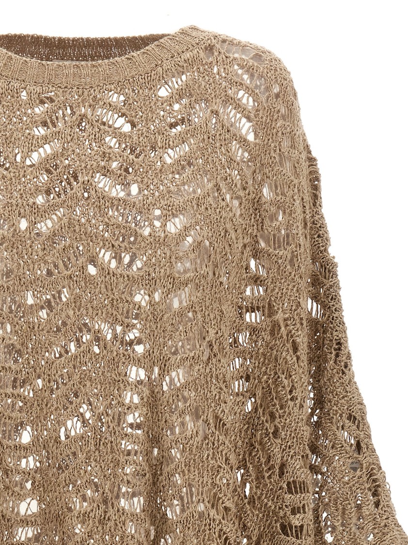 Brunello Cucinelli Foliage Lace Capes Beige In Brown
