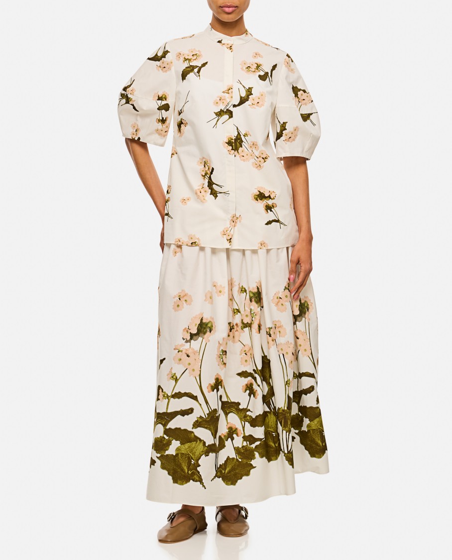 Shop Erdem Short Sleeved Flower Shirt In Neutrals