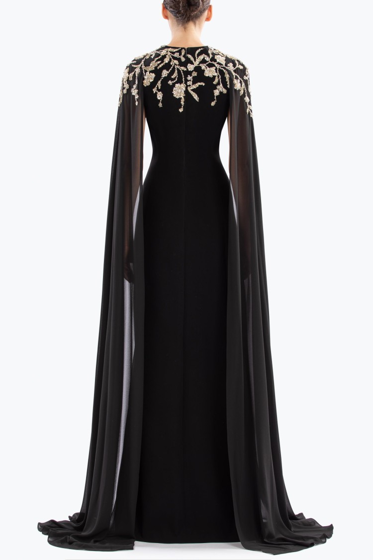 Shop Saiid Kobeisy Embellished Crepe Kaftan