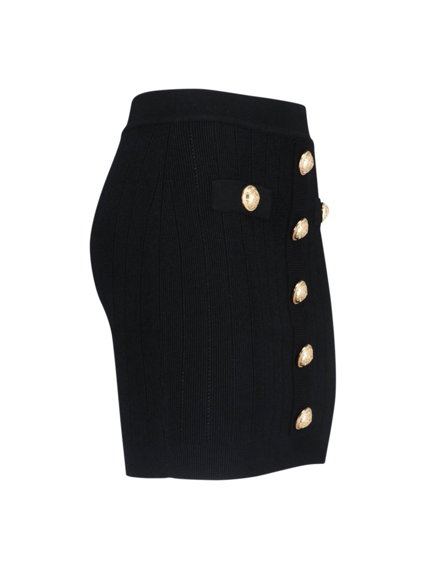 Shop Balmain Mini Knit Skirt – Black