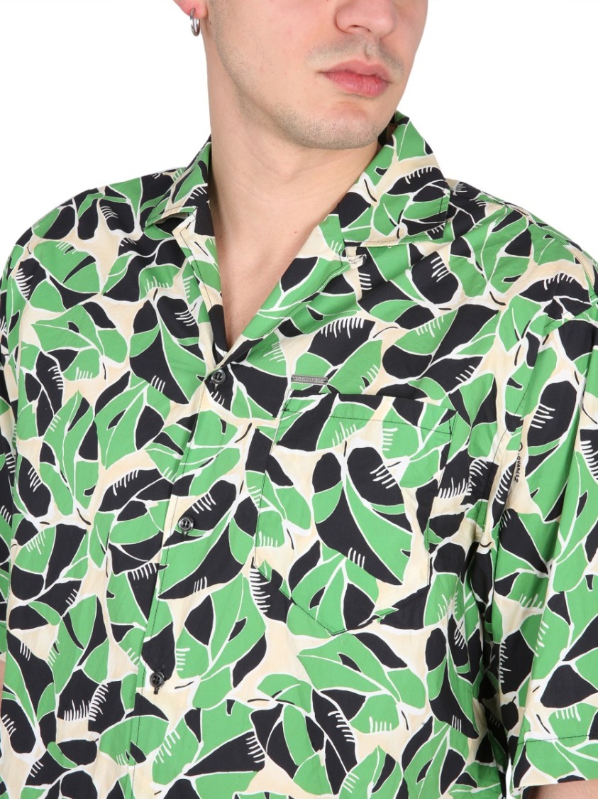 Dsquared2 Botanical-print Short-sleeved Shirt In Multicolor