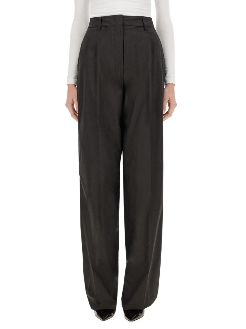 THE LATEST THE LATEST HIGH-WAISTED POPLIN PANTS WITH RELAXED FIT
