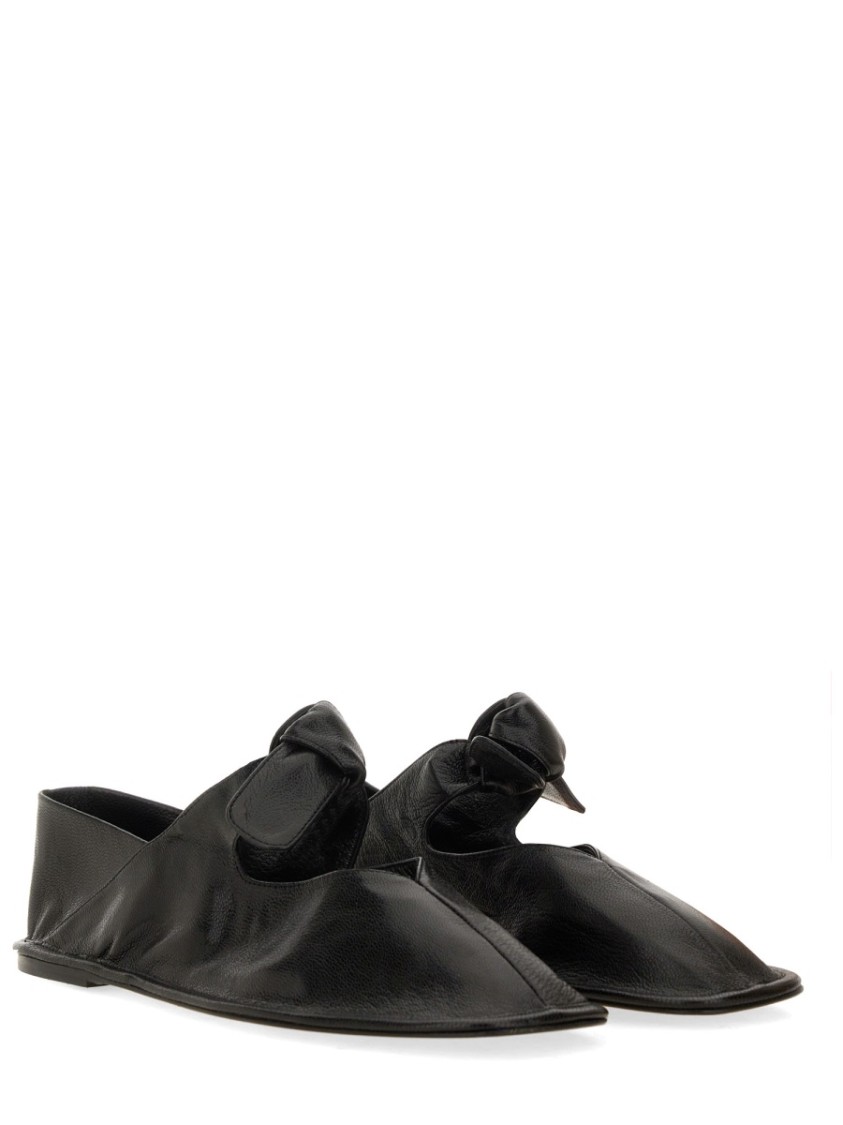 フラットシューズ Hereu Crinkled Lambskin Shoes With Knot Detail Hereu Crinkled Lambskin Shoes With Knot Detail In Black