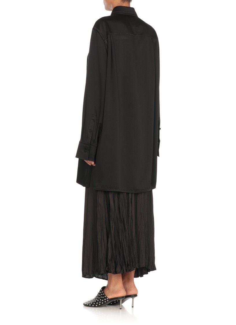 Shop Jil Sander Black Satin Shirt