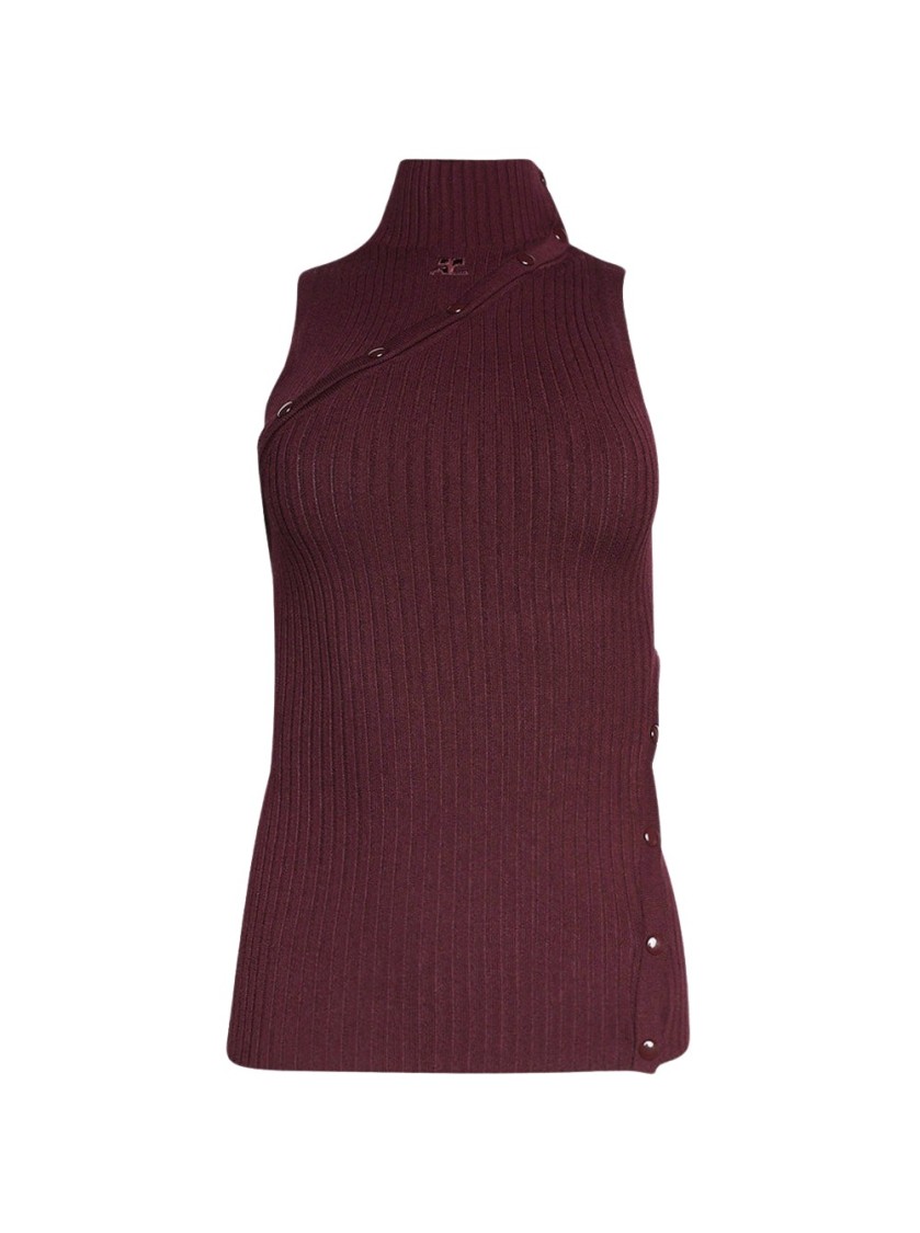 Shop Courrèges Multistyling Rib Knit Top