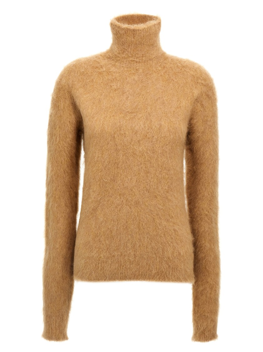 Sportmax Alpaca Blend Turtleneck Sweater In Gold