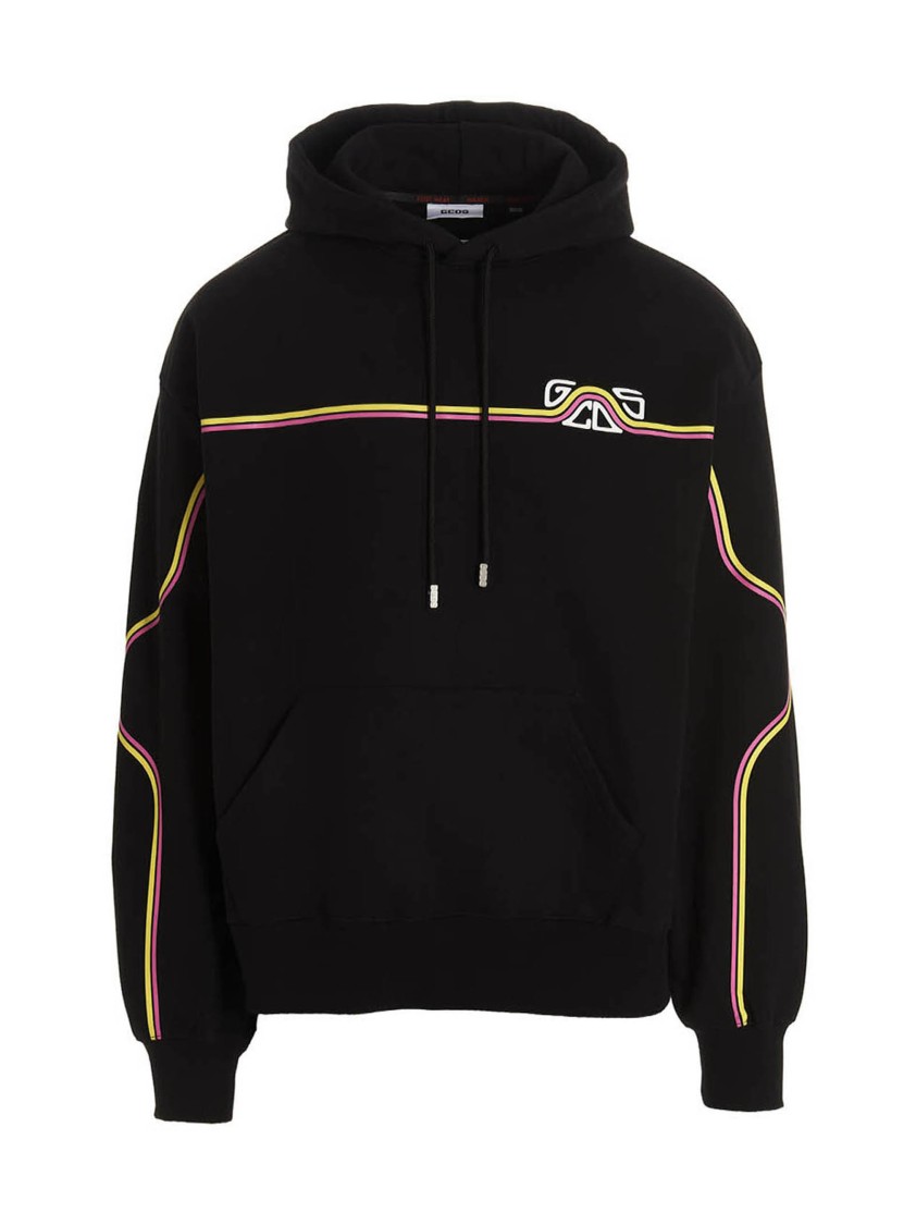 スウェット・トレーナー GCDS 'Waved Logo' hoodie Black  SS23M100628 Gcds 'Waved Logo' Hoodie in Black | THE LIST
