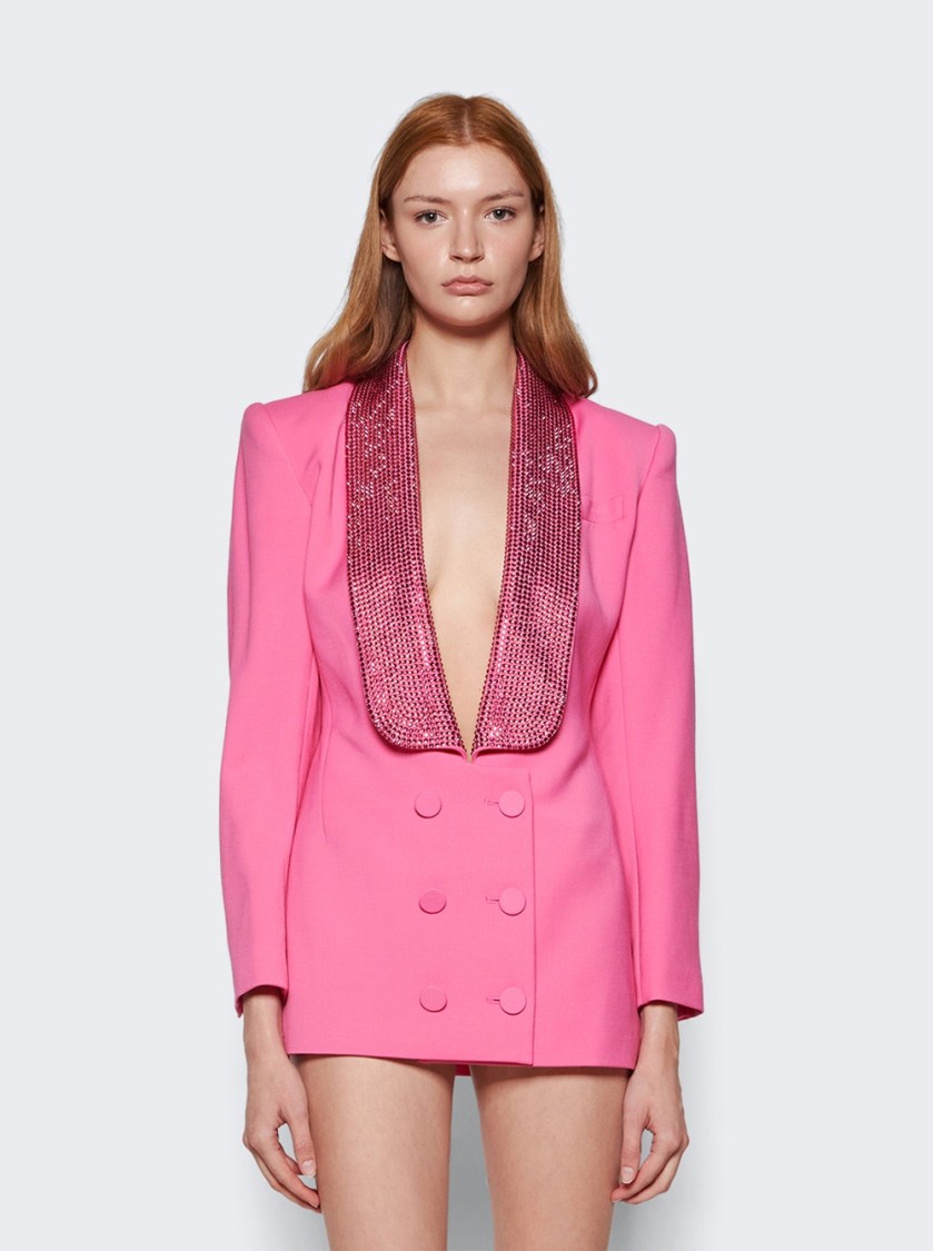 AREA AREA CRYSTAL EMBELLISHED TUXEDO DRESS