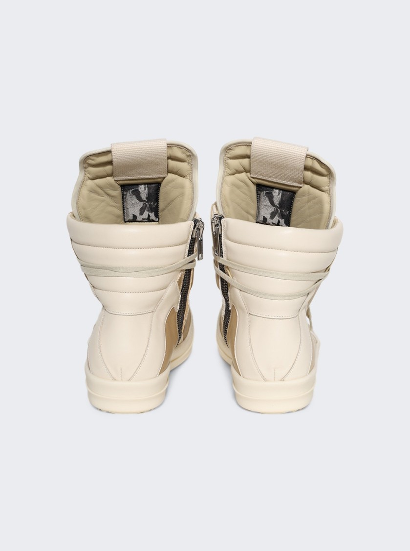Rick Owens Hollywood Geobasket High Top Sneakers Parchment And Milk In Neutrals