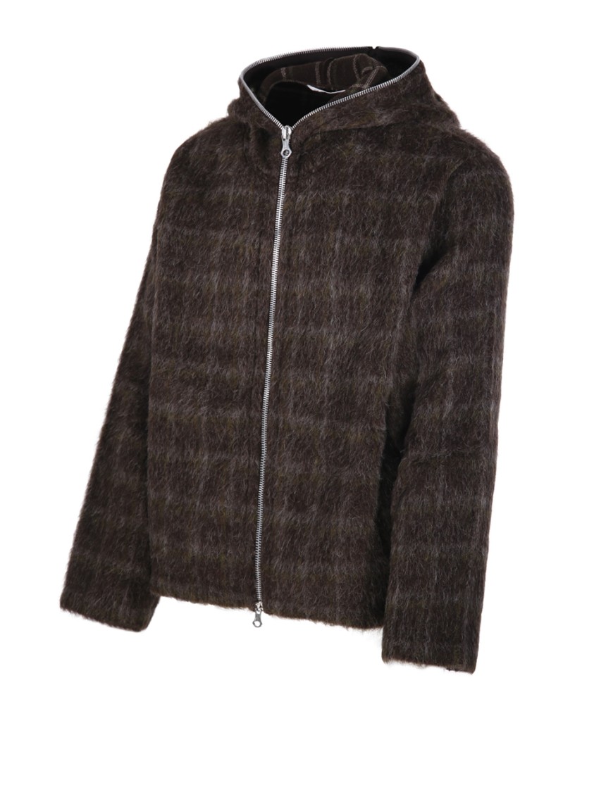Our Legacy Check-pattern Wool-blend Sweatshirt In Black