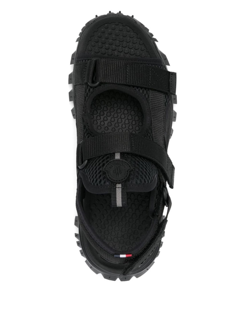 サンダル・ミュール Moncler Rugged Black Sandals With Adjustable Straps For Moncler Rugged Black Sandals With Adjustable Straps For