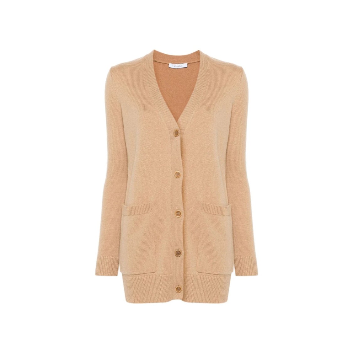 Max Mara Cashmere-wool Blend Villar Cardigan With Sequin Motif In Brown