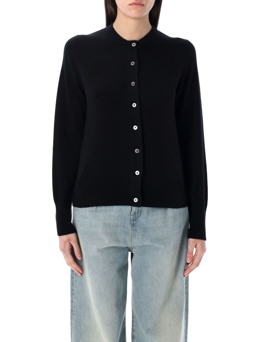 Rhea Button-down Cardigan With Round Neckline And Texture