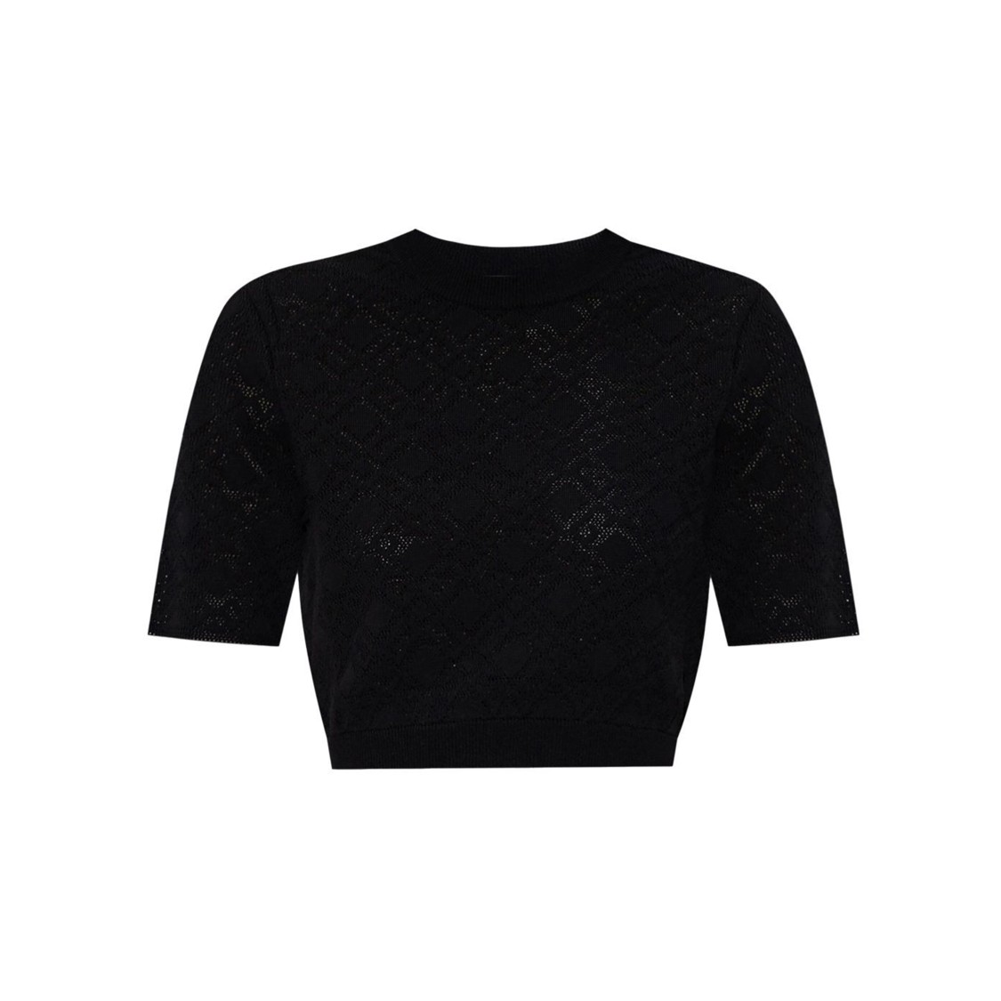 Givenchy Cropped Sweater In Monogram 72 Jacquard In Black