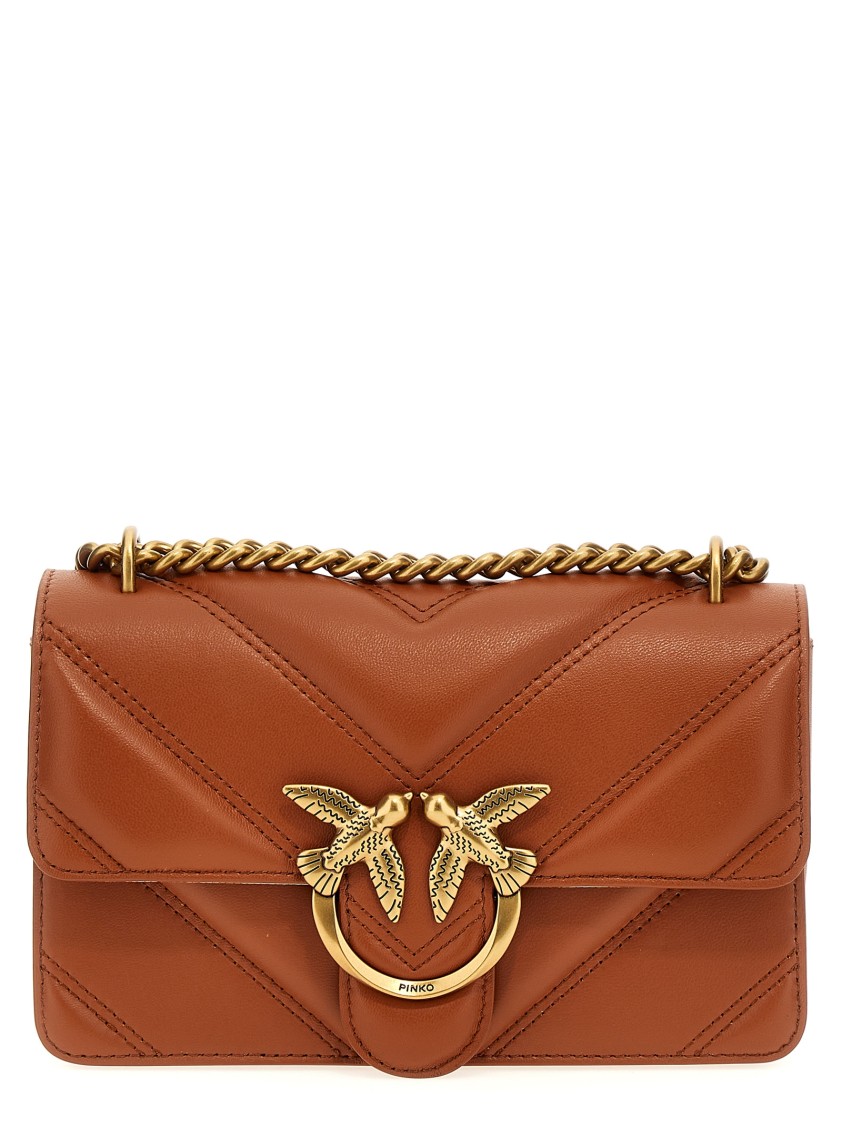 Pinko Mini Love One Crossbody Bag In Brown