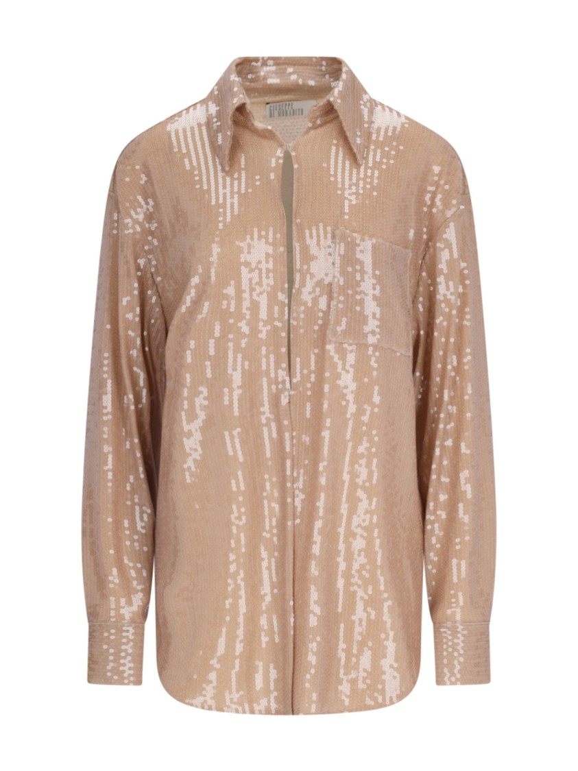 Giuseppe Di Morabito Sequin Embellished Long Sleeve Top With Chest Pocket