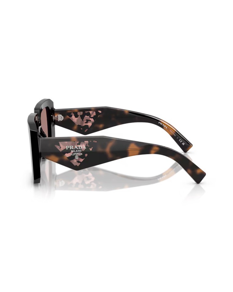 Prada Tortoiseshell-effect Square Sunglasses In Black