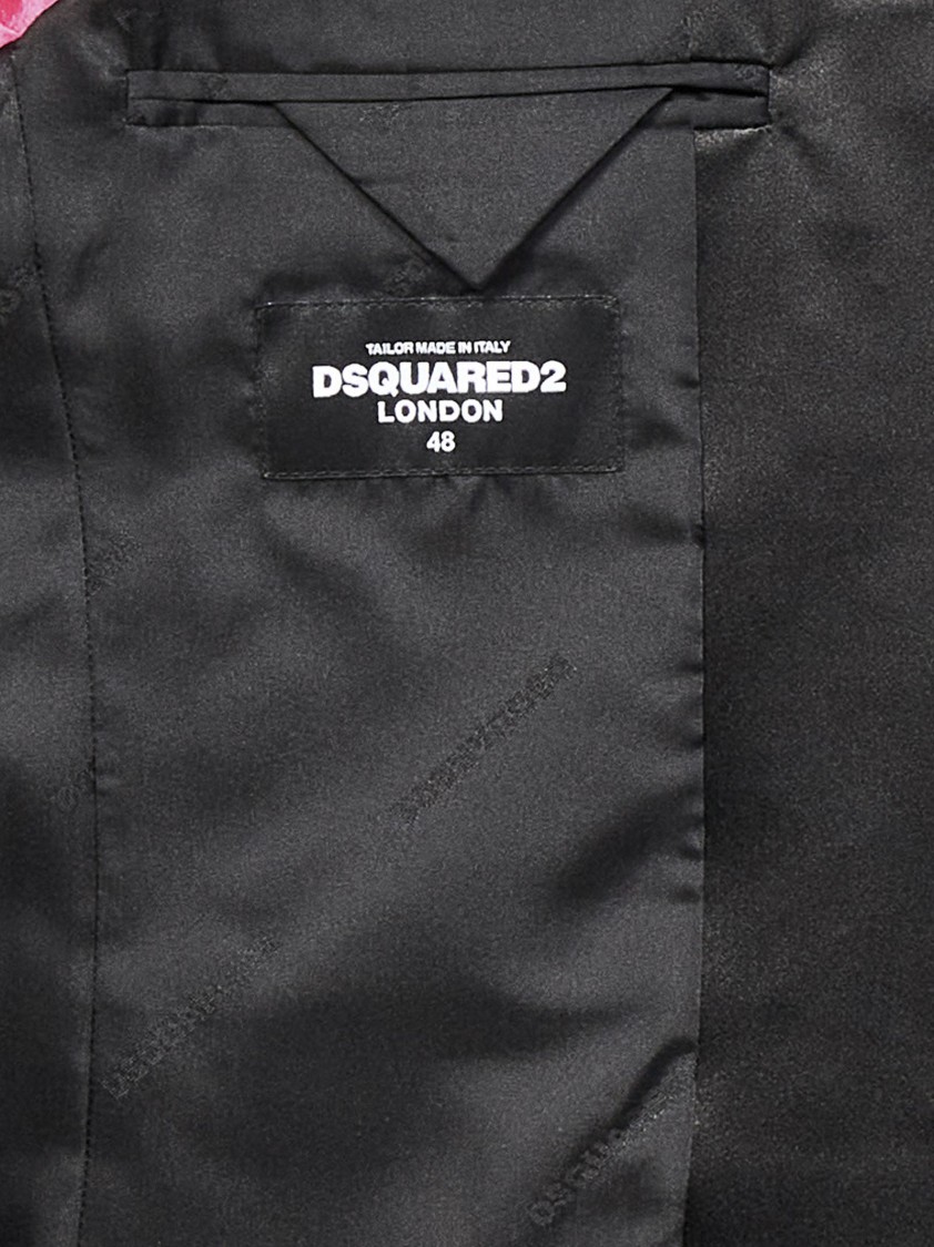 Dsquared2 Single-breasted Suit With Satin Lapel In Black
