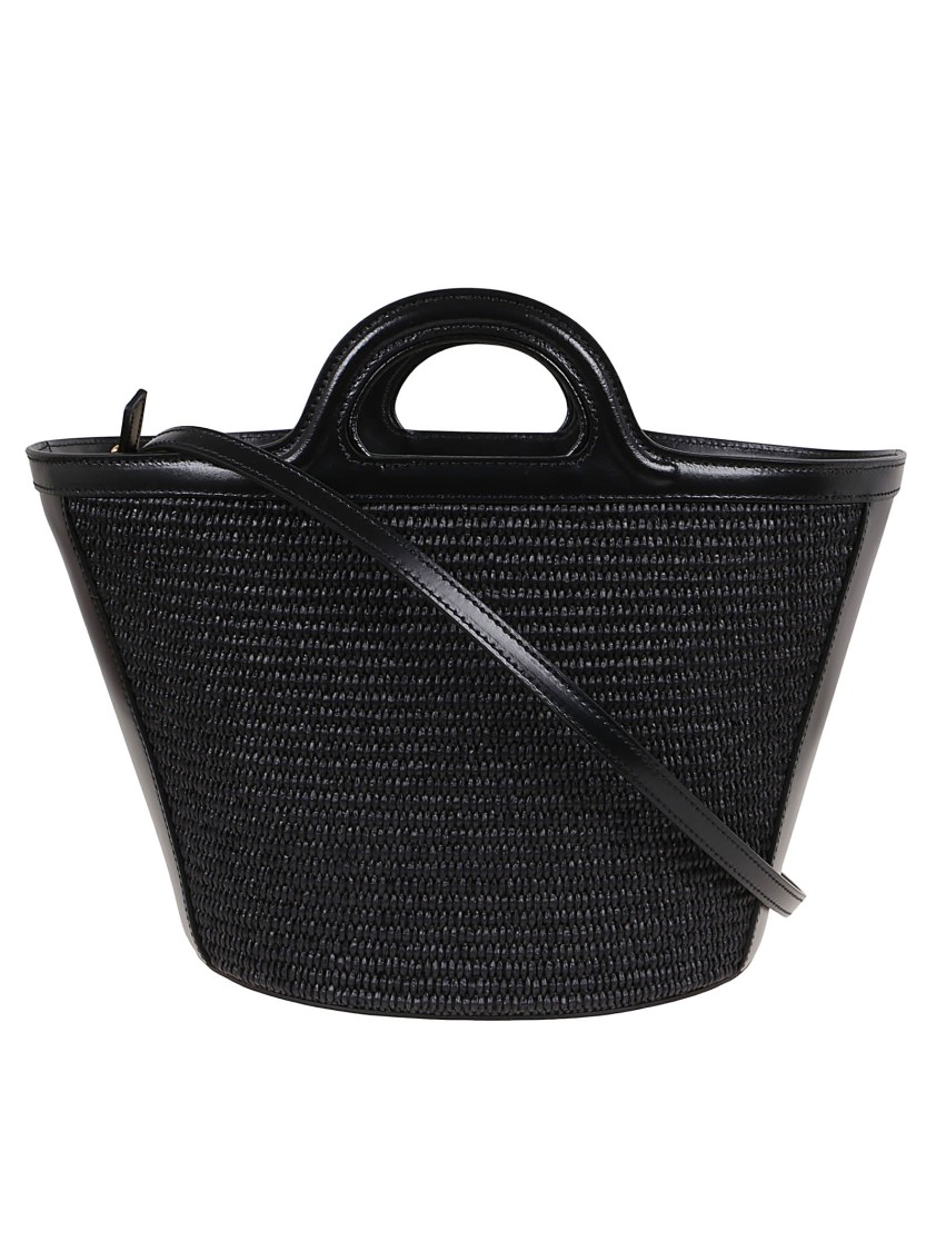 Marni Tropicalia Structured Shoulder Bag With Raffia Panels