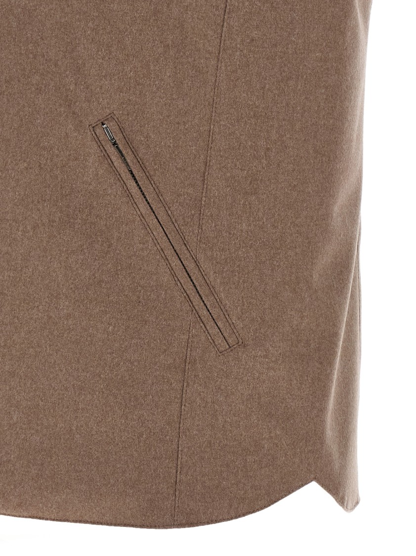 Brunello Cucinelli Padded Wool Vest In Brown