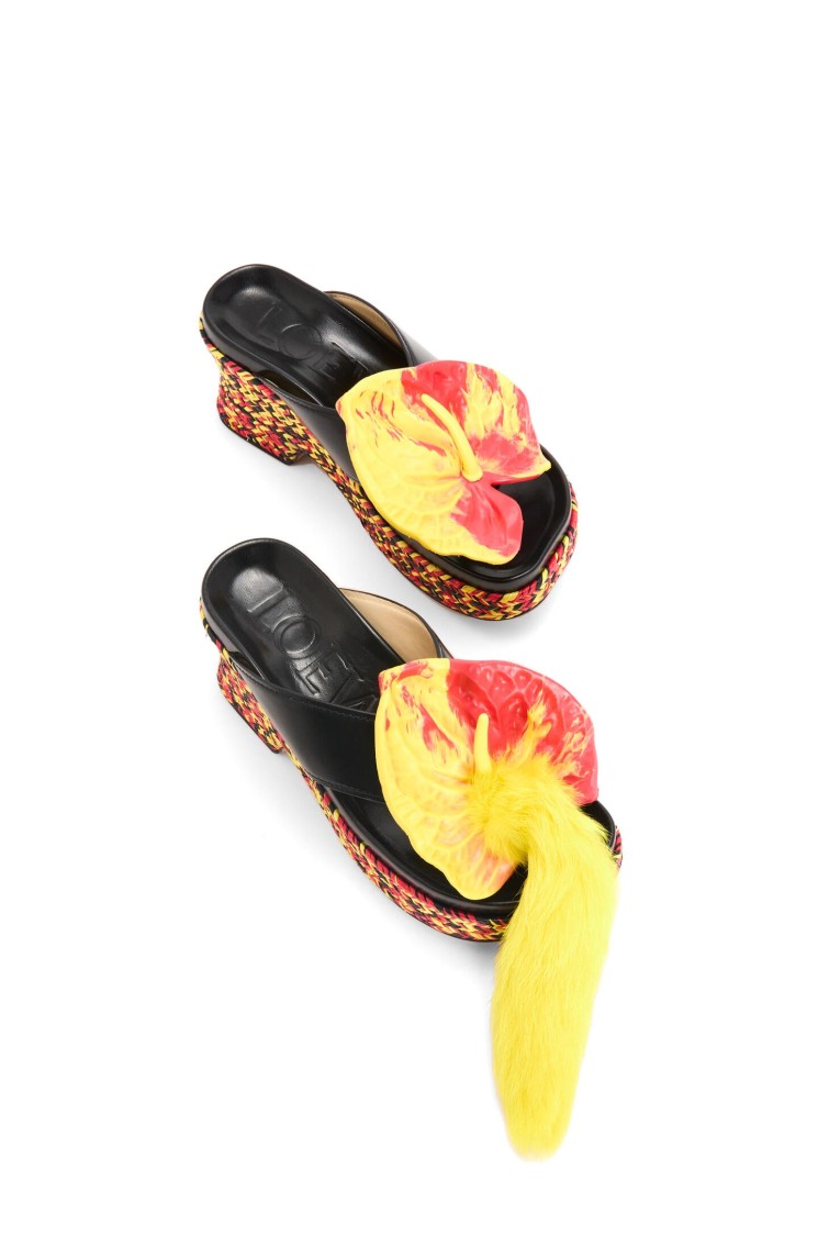 Shop Loewe Petal Flatform Sandal 90