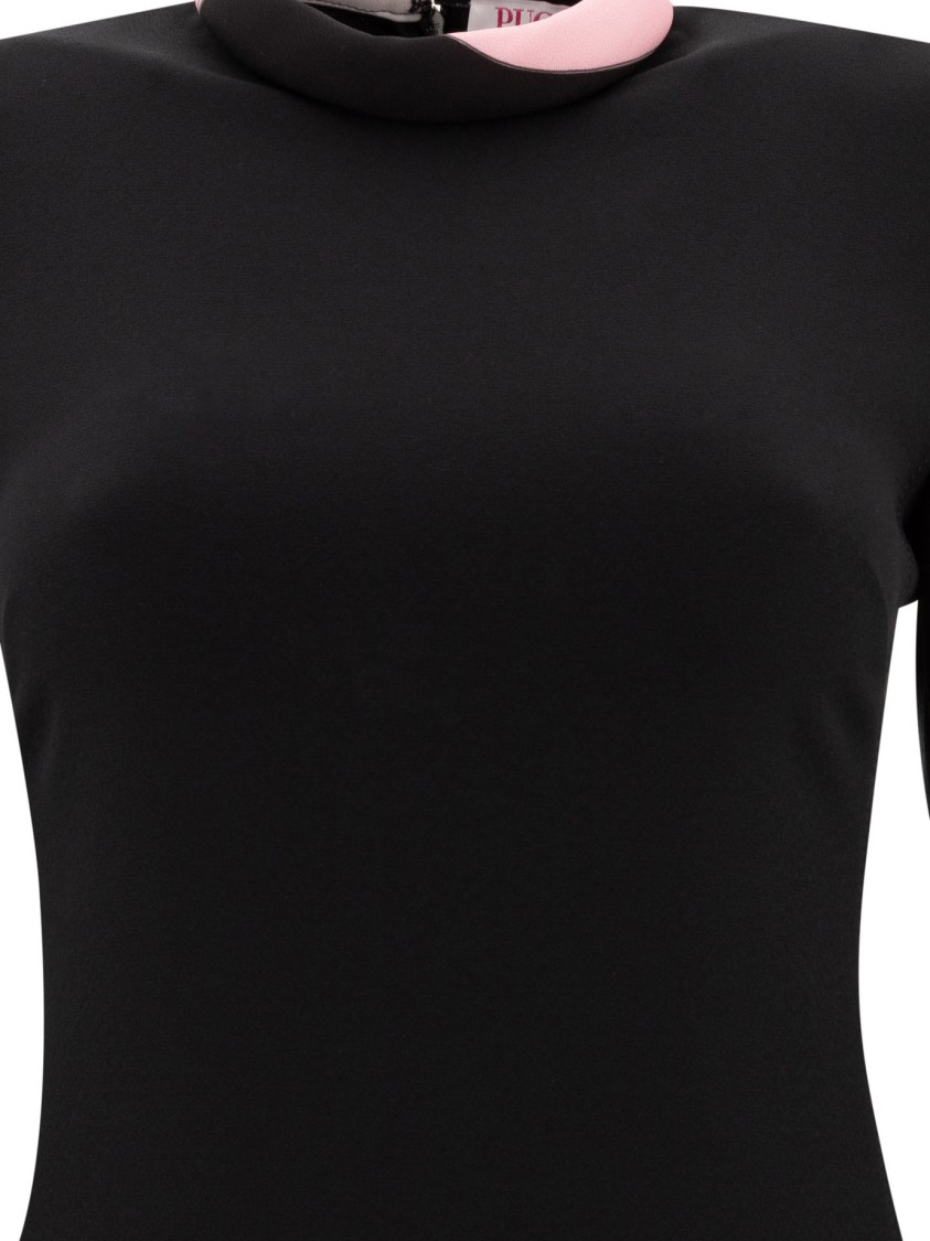 Pucci A-line Mini Dress With Contrasting Collar In Black