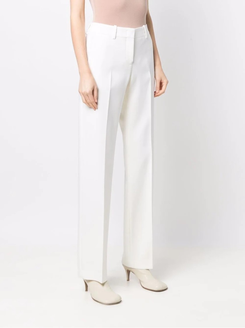Ermanno Scervino Tailored High-waist Trousers With Subtle Pleats In White