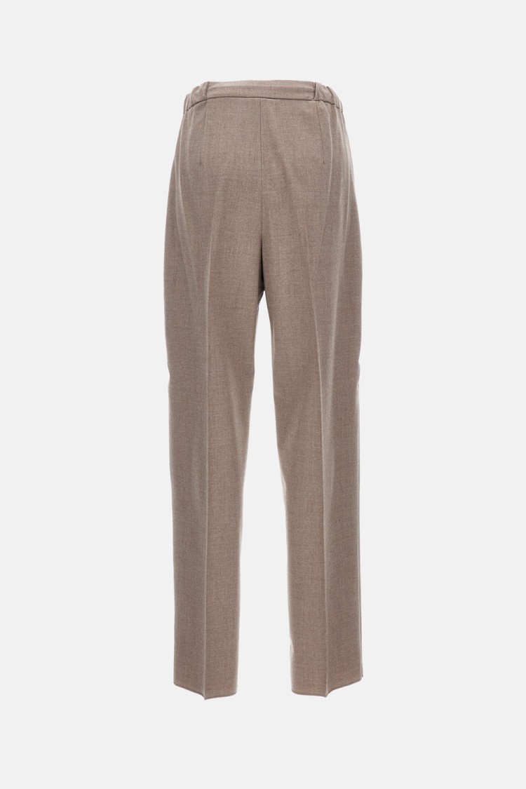 Max Mara Dove Grey Cashmere Trousers In Brown