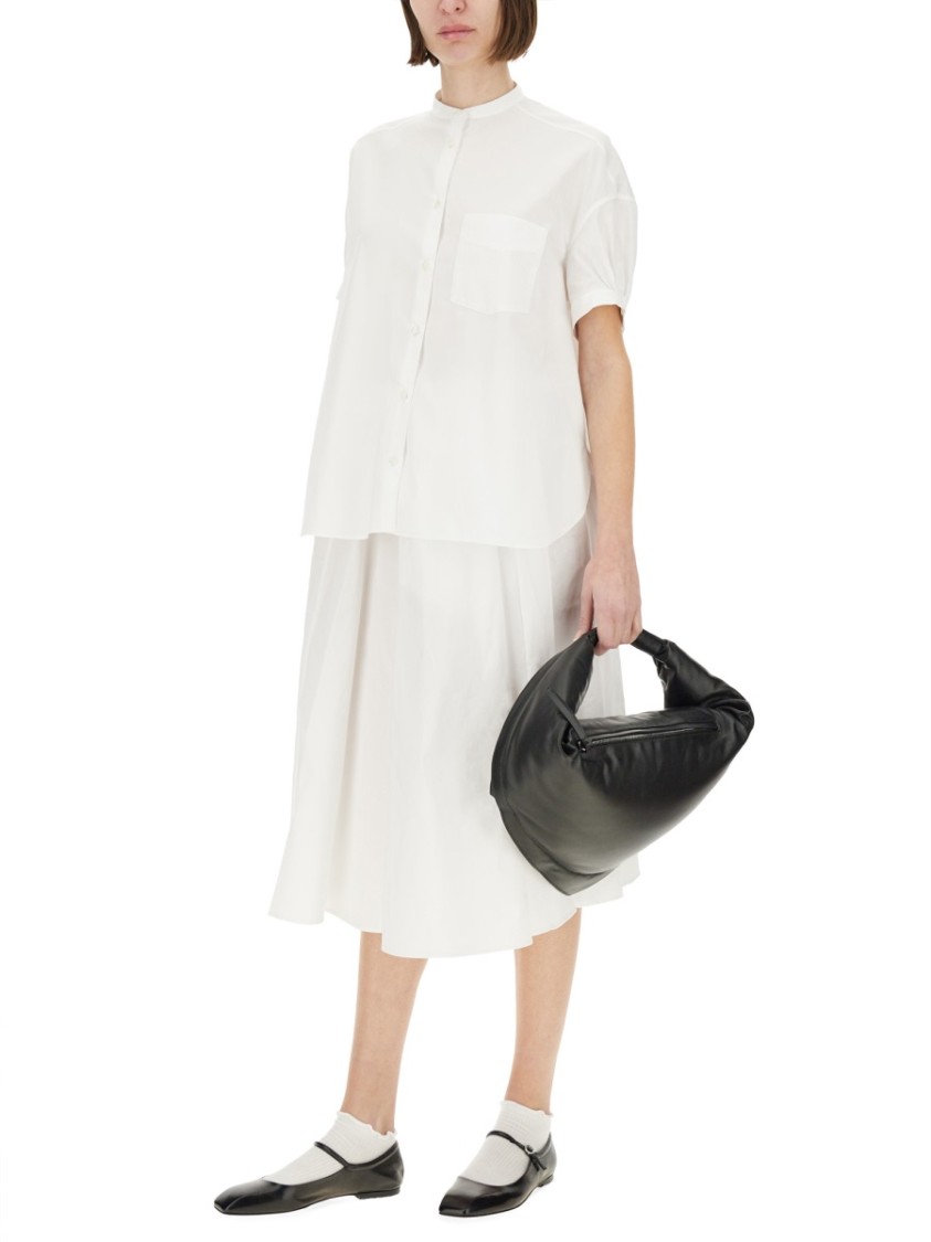 Aspesi Flowing A-line Midi Skirt In White