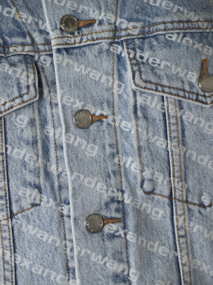 Alexander Wang Falling Back Jacket – Pebble Bleach In Blue