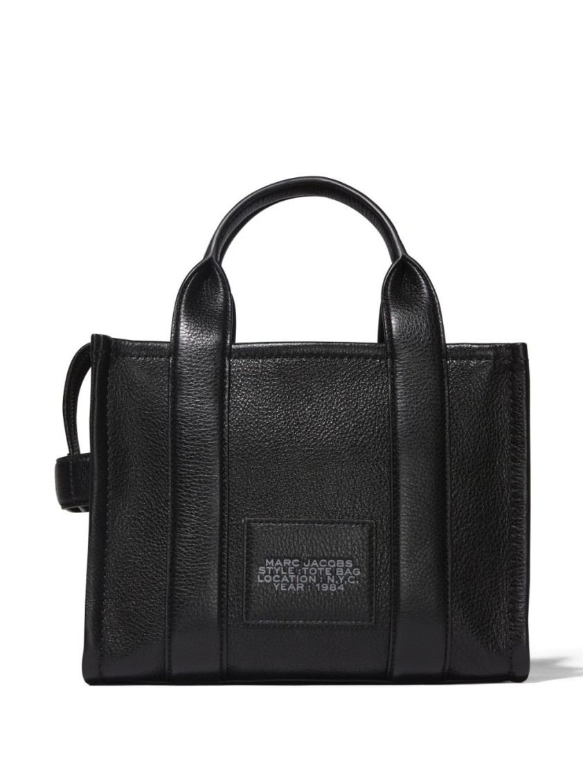 Marc Jacobs Textured Black Tote Bag With Dual Handles And Adjustable Strap In Black