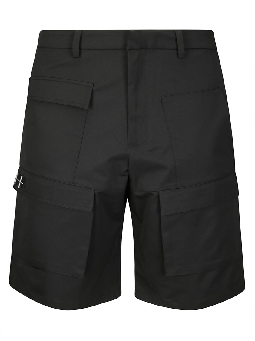 Heliot Emil Cargo Shorts With Large Flap Pockets In Black