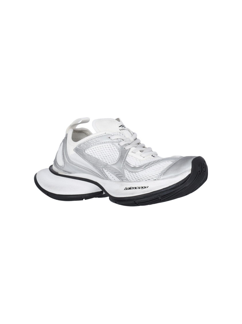 Balenciaga Two-tone Mesh And Fabric Circuit Sneakers In White
