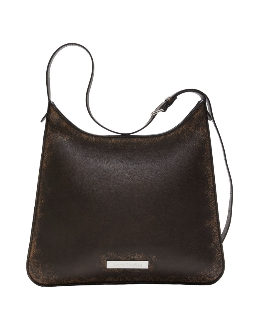 Acne Studios Vintage Brown Leather Shoulder Bag In Brown