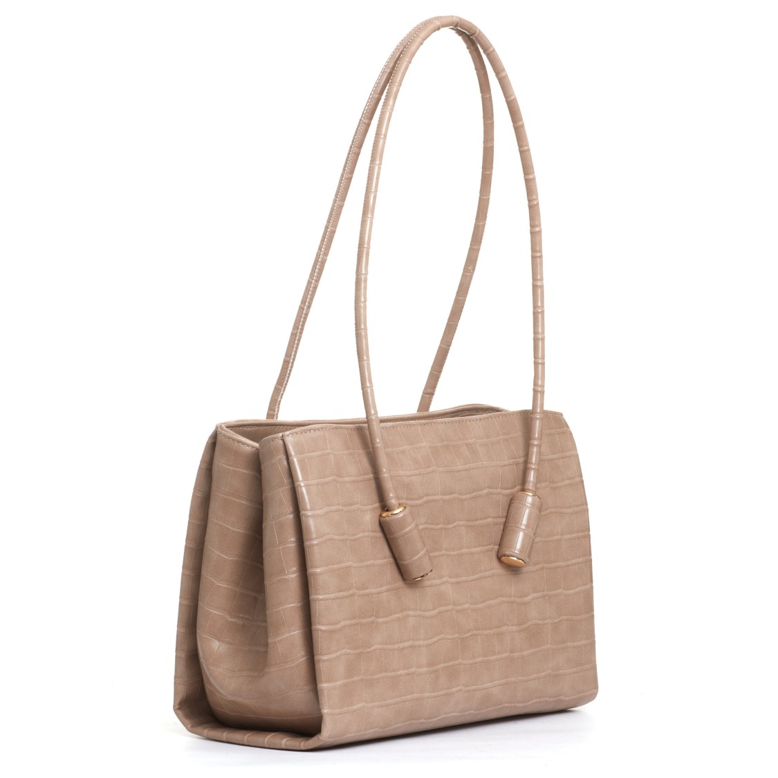 Themoirè Beige Crocodile Bag In Neutrals